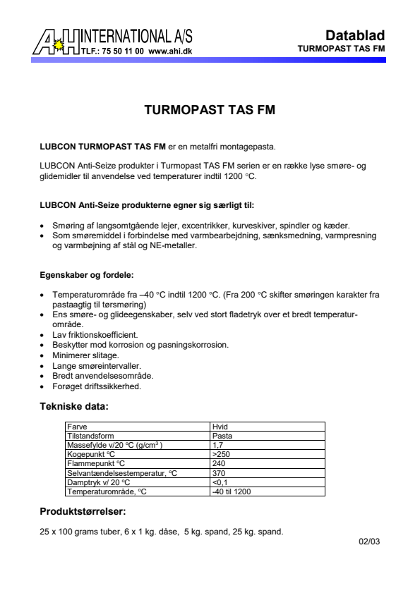 

TURMOPAST TAS FM

